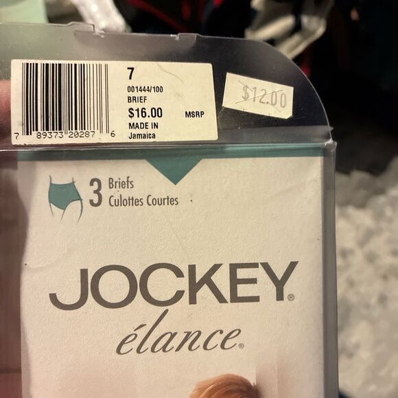 NIB Jockey Elance Womens Briefs 3 Pack Cotton White Size 7 XL Vintage Deadstock - Picture 2 of 3